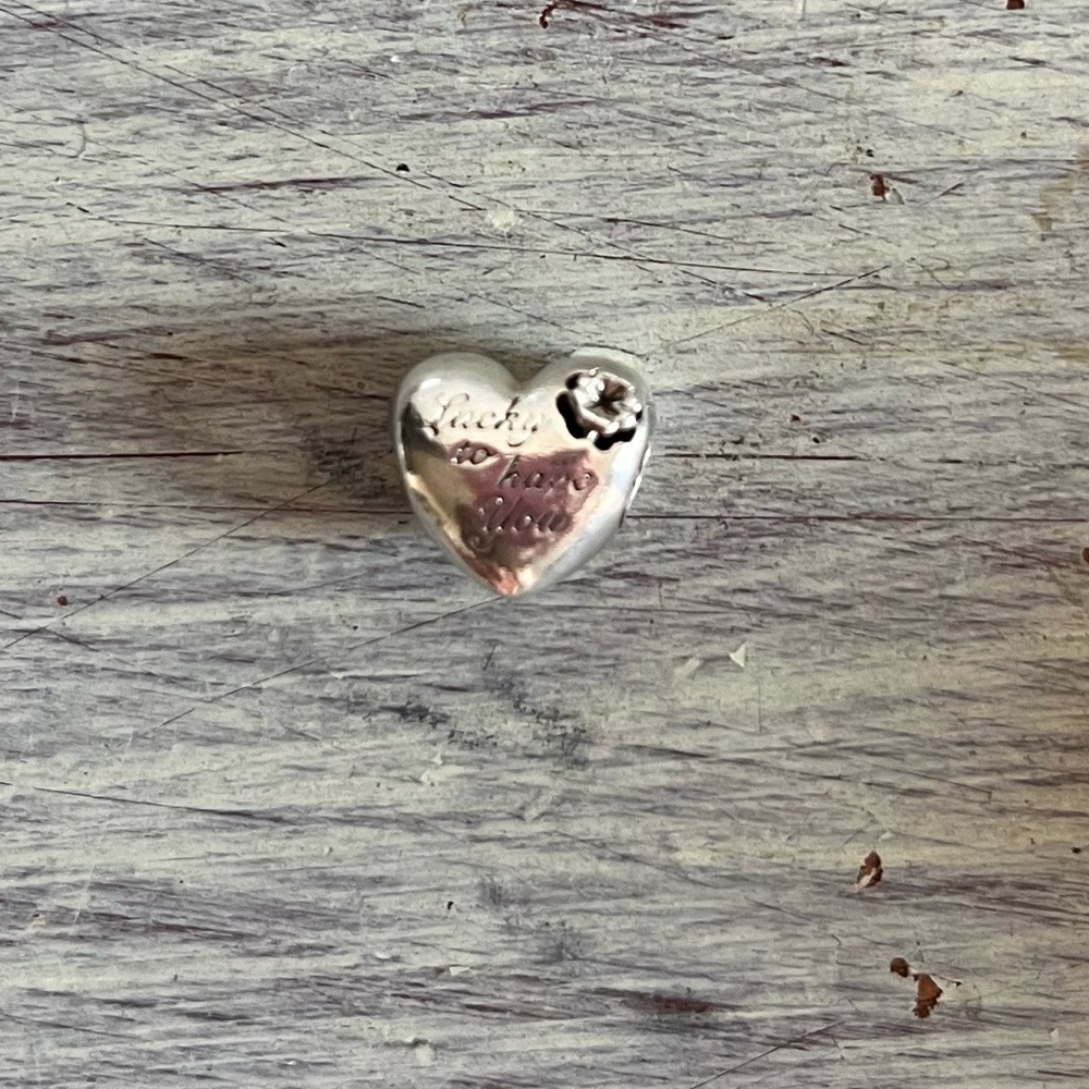 Lucky to have you, mom heart charm